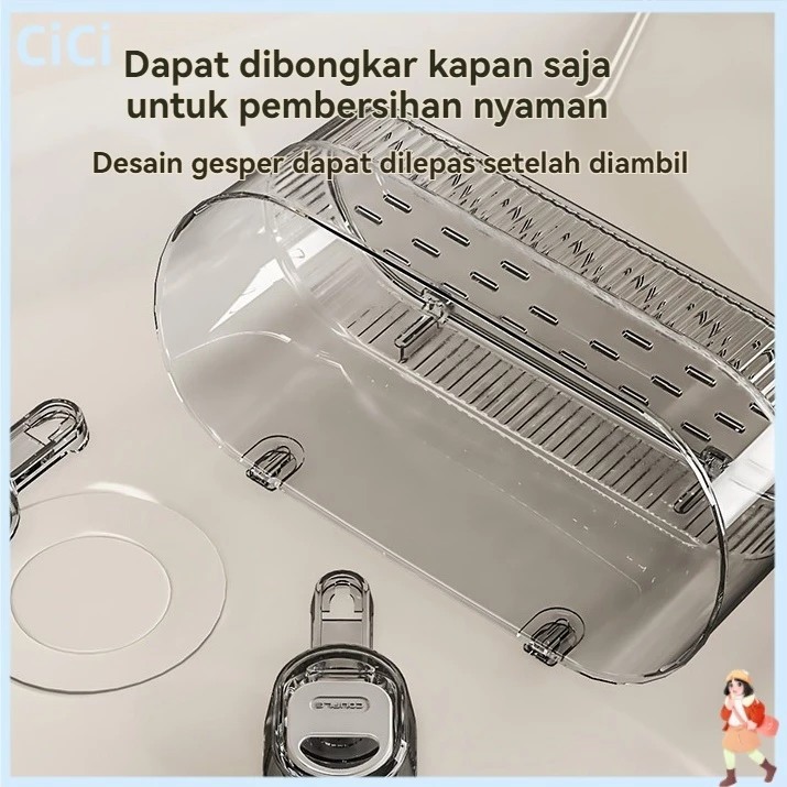 Rak kamar mandi gantung acrylic multifungsi B20 - Gambar 4