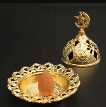 Tempat Bakar Bukhur / Dupa Mini Bahan Logam Emas Variasi I