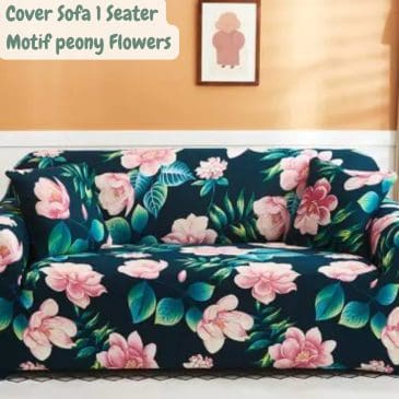 Cover Sarung Penutup Sofa Motif Peony Flowers Uk. 1 Seater 90-140cm