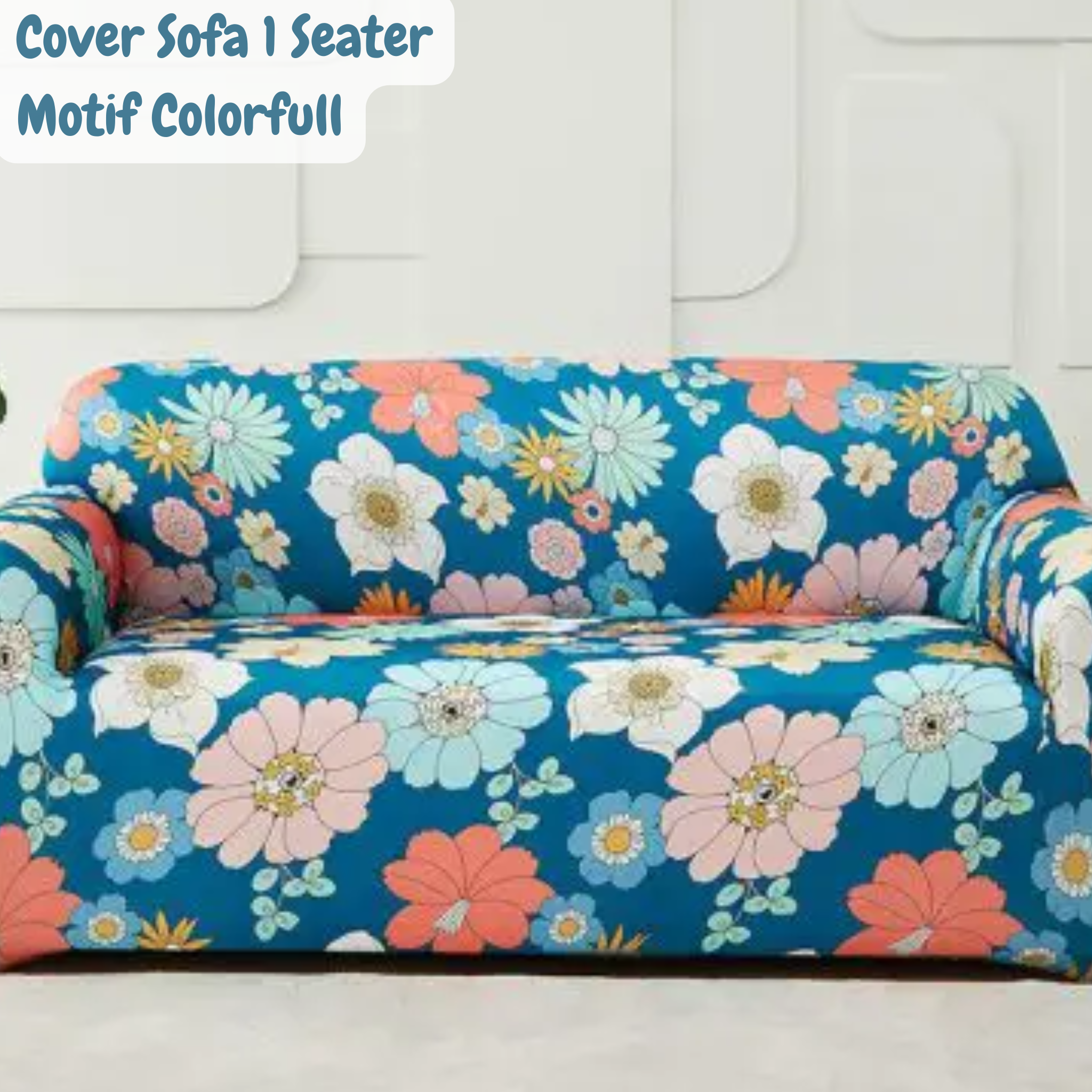 Cover Sarung Penutup Sofa Motif Colorfull Uk. 1 Seater 90-140cm