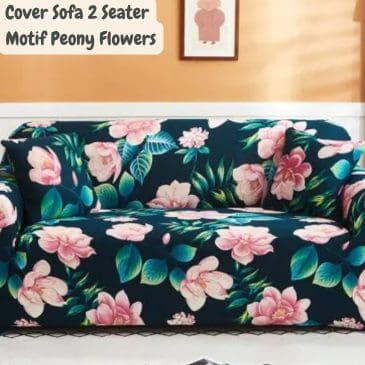 Cover Sarung Penutup Sofa Motif Peony Flowers Uk. 2 Seater 145-185cm
