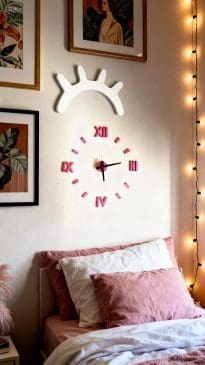 Paket Jam dinding romawi merah DIY + Hiasan Ornamen Mata - Gambar 4