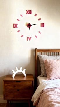 Paket Jam dinding romawi merah DIY + Hiasan Ornamen Mata - Gambar 2