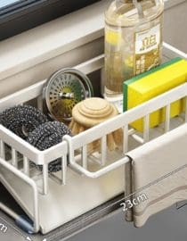 Rak Wastafel 3in1 Model Compact (11cm) - Gantungan Lap Depan Praktis