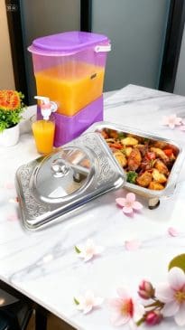 Paket Prasmanan Stainless Steel + Dispenser Jus 3.5 L Plus Tatakan