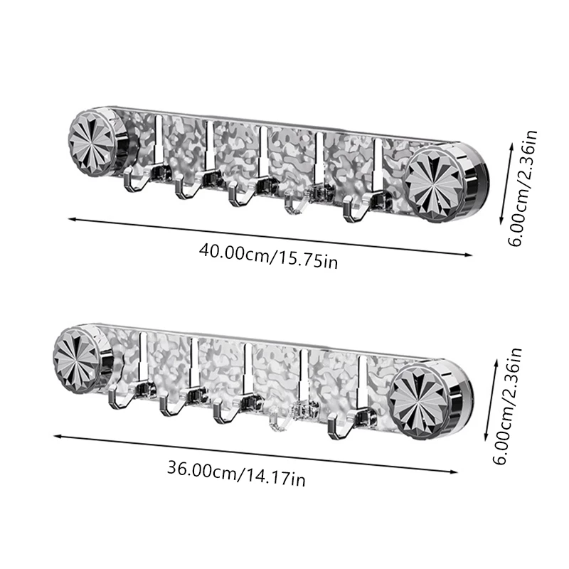 Rak Gantung Pisau Dapur Dengan Perekat Vakum Tanpa Bor - Holder Alat Masak Multifungsi & 5 Kait Gantungan - Gambar 2