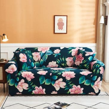 Cover Sarung Penutup Sofa Motif Peony Flowers Uk. 3 Seater 190-230cm