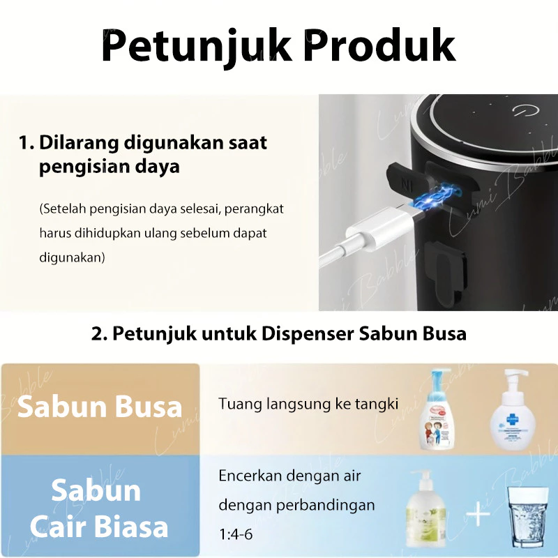 Dispenser sabun cair otomatis 350ml - Gambar 8