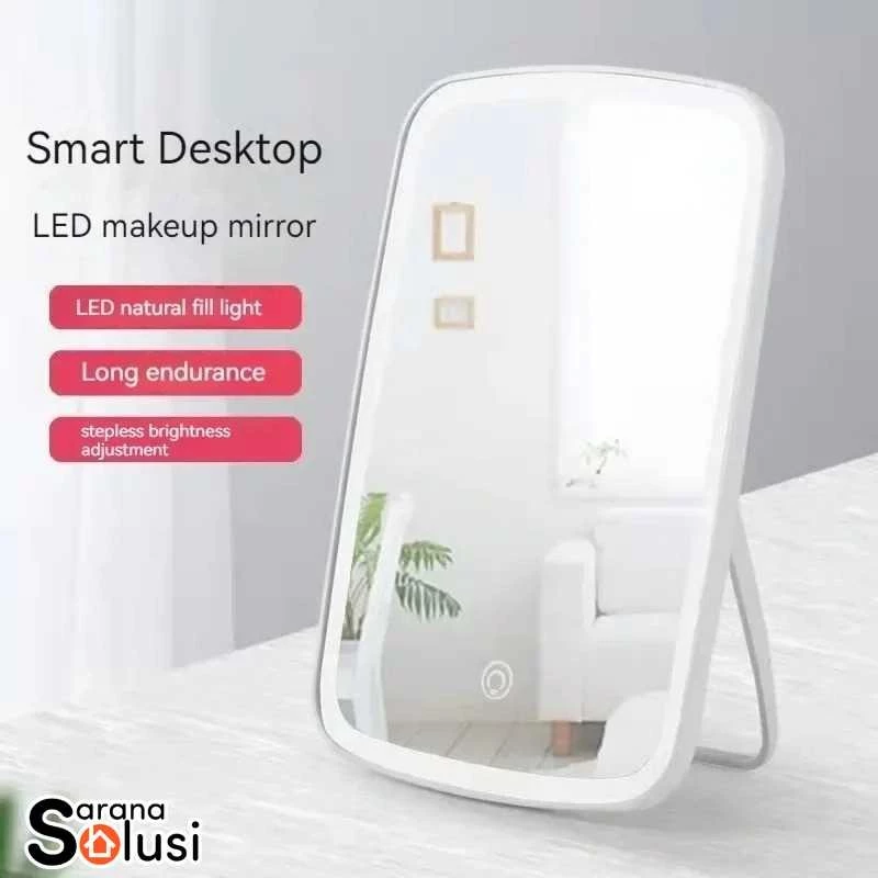 Cermin Rias LED Portable Touch Screen, Bisa Dicharge - Kaca Make Up Lampu Cas Tanpa Kabel - Gambar 2
