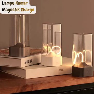 Lampu Meja LED Estetik Minimalis Crystal Lamp - Lampu Tidur Dekorasi Kamar Modern Rechargeable