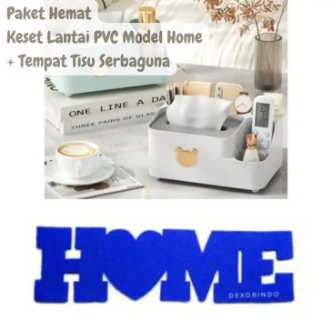 Paket Hemat Keset Lantai PVC Model Home + Tempat Tisu Serbaguna