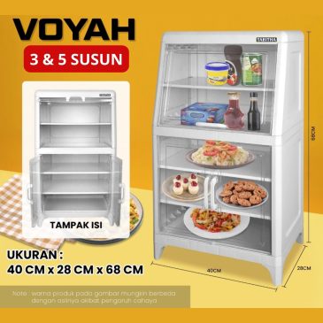 Lemari Susun / Rak Penyimpanan Makanan Minimalis Transparan Anti Debu Voyah