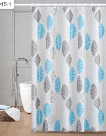 Tirai Kamar Mandi Material Peva 180x180cm Dengan Ring Kait Motif Nature Blue