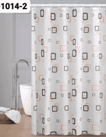 Tirai Kamar Mandi Material Peva 180x180cm Dengan Ring Kait Motif Geometric Mono