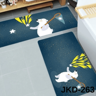 (1 Set isi 2pcs) Keset Lantai Dapur 2in1 JKD-263 Keset Panjang 120x40cm / Keset Pendek 60x40cm