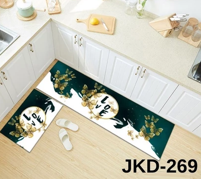 (1 Set isi 2pcs) Keset Lantai Dapur 2in1 JKD-269 Keset Panjang 120x40cm / Keset Pendek 60x40cm