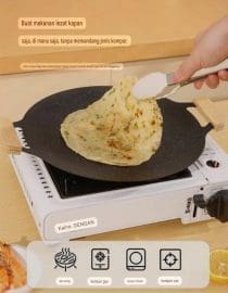 Grill Pan Panggangan Model Wajan Bulat Anti Lengket Serbaguna Dia. 38cm + Pegangan Kayu