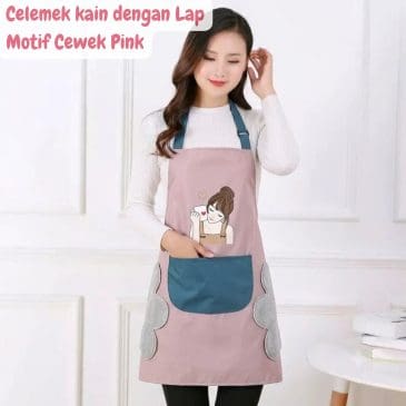 Celemek Kain Motif Kartun Dengan Lap Tangan