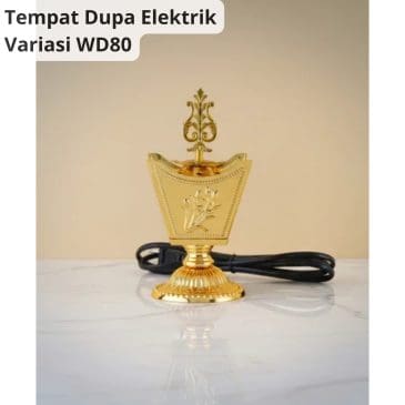 Tempat Bakar Bukhur / Dupa Elektrik Bahan Logam Emas