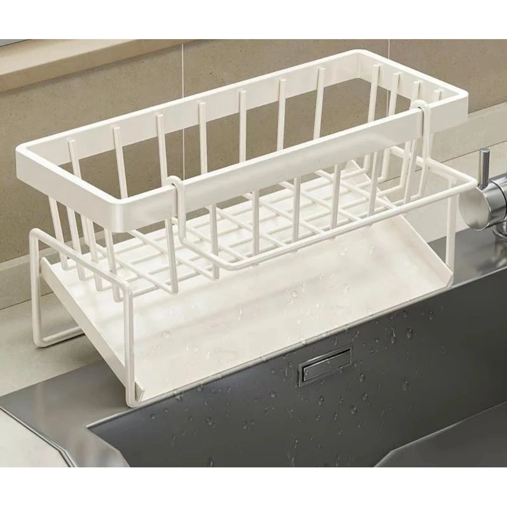 Rak Wastafel 3in1 Model Compact (11cm) - Gantungan Lap Depan Praktis ABU2 - Gambar 3