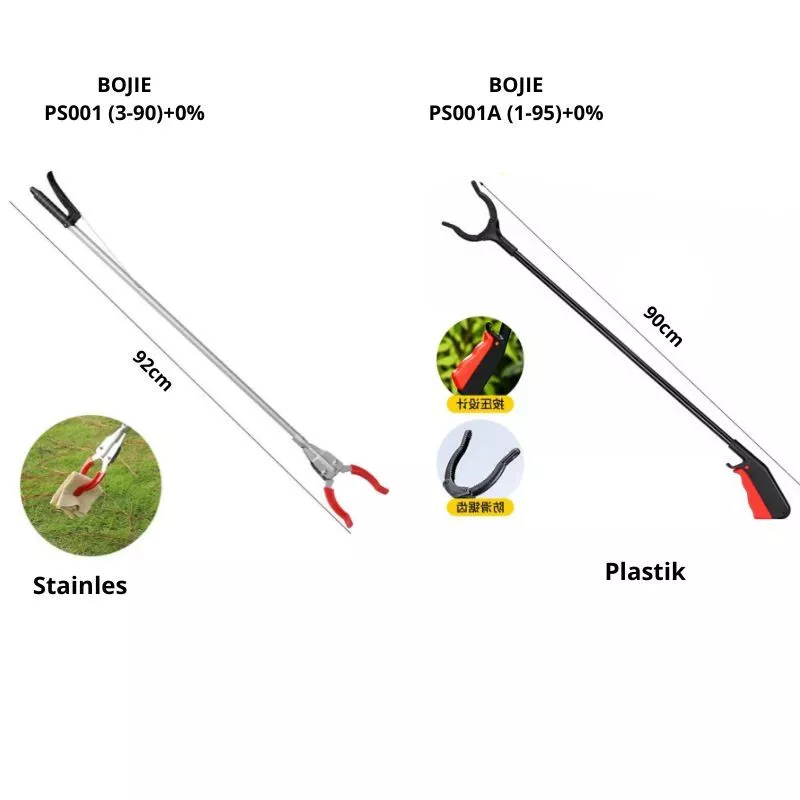 Alat Penjepit Sampah Panjang Jangkauan 90cm 92cm Tongkat Pengambil Barang Serbaguna Stainless Plastik - Gambar 4