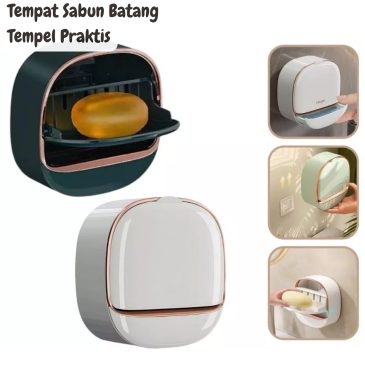 Tempat Sabun Batang Tempel Lubang Tirisan Air / Bar Soap Anti Debu Praktis