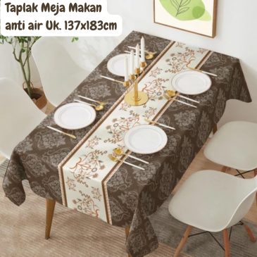 Taplak Meja Makan Anti Air dan Minyak Persegi Ukuran 137 x 183 cm & 140 x 180 Cm