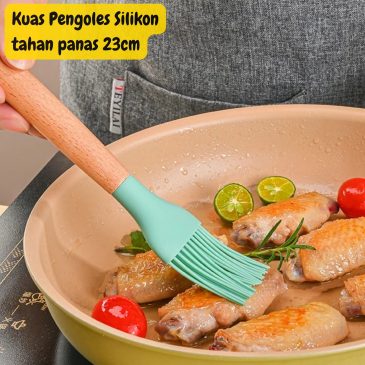 Kuas Pengoles Tahan Panas Silikon Gagang Kayu 23cm