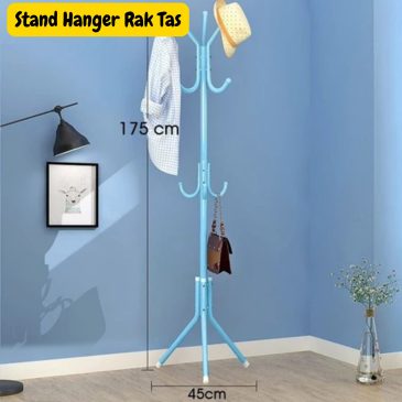 Stand Hanger Rak Tas dan Pakaian Tiang Berdiri Serbaguna