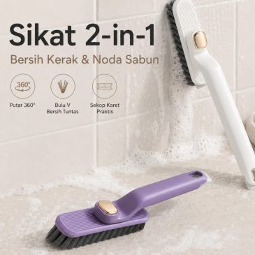Sikat Pembersih Dapur Jendela Toilet Serbaguna Bisa Putar 360 Derajat 3in1