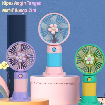 Kipas Angin Tangan Motif Bunga 2in1 / Mini Fan Portable Portable