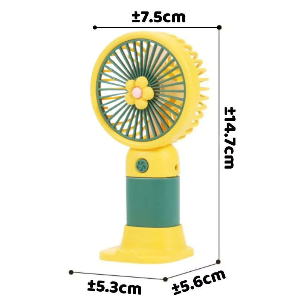 Kipas Angin Tangan Motif Bunga 2in1 / Mini Fan Portable Portable - Gambar 2