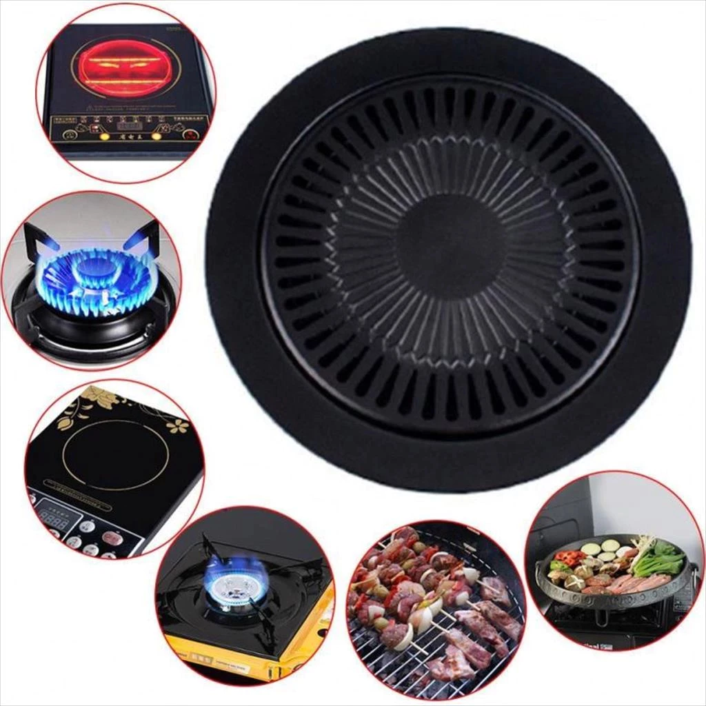 Grill Pan Panggangan Model Wajan Bulat Anti Lengket Serbaguna Dia. 30cm - Gambar 4