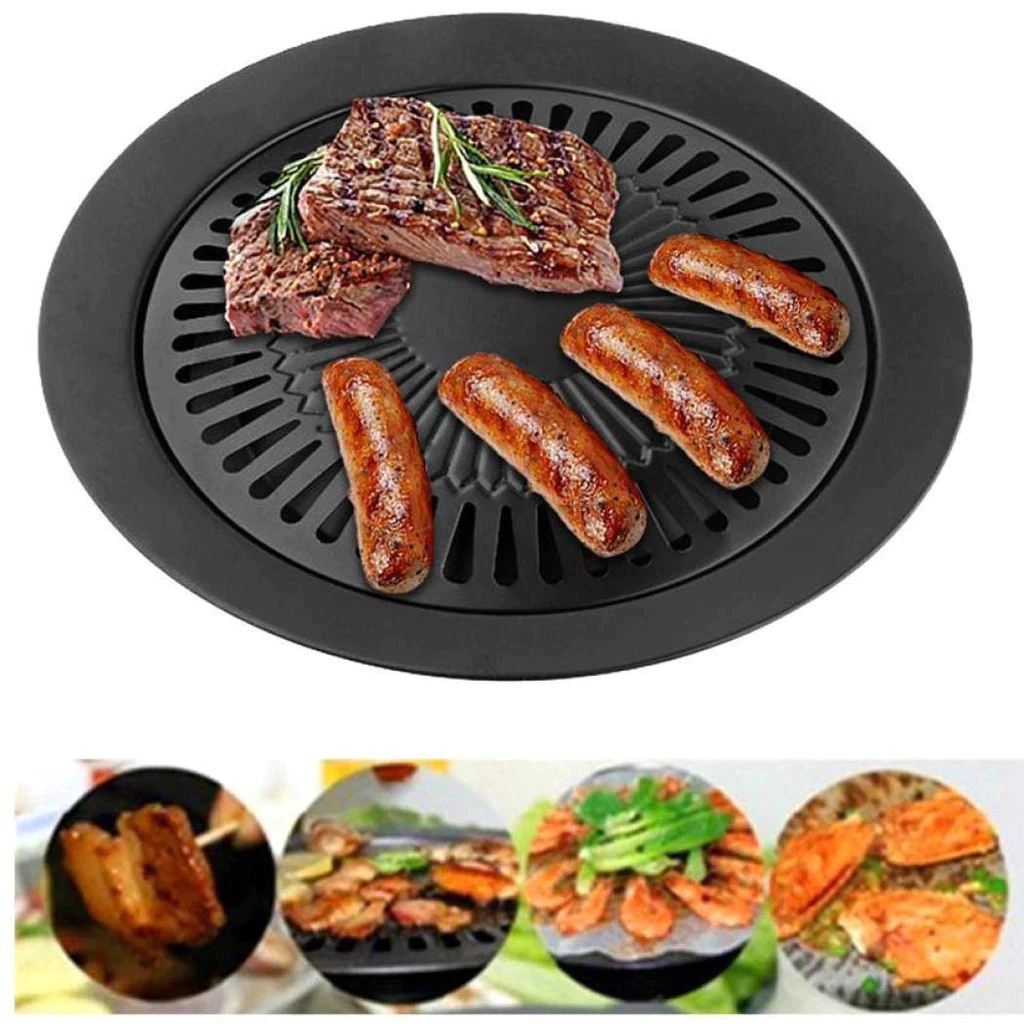 Grill Pan Panggangan Model Wajan Bulat Anti Lengket Serbaguna Dia. 30cm - Gambar 2
