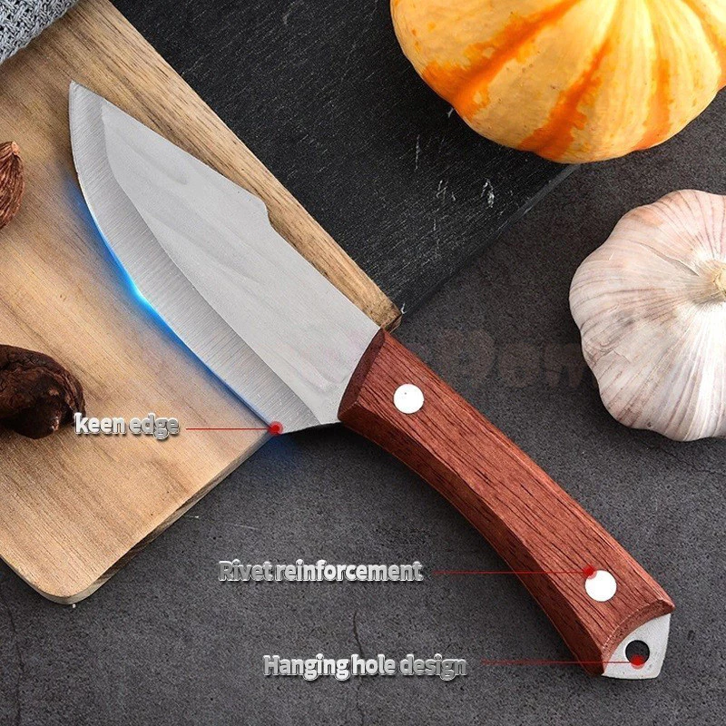 Pisau Dapur Pemotong Daging/Tulang Stainless Steel Super Tajam - Gambar 3