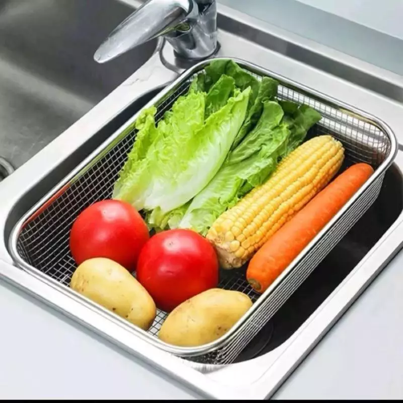 Keranjang Tirisan Minyak Stainless Berkualitas Tinggi Saringan Sayur Tahan Karat - Gambar 4