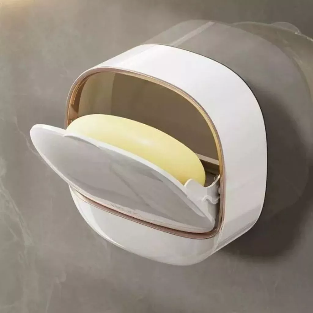 Tempat Sabun Batang Tempel Lubang Tirisan Air / Bar Soap Anti Debu Praktis - Gambar 4