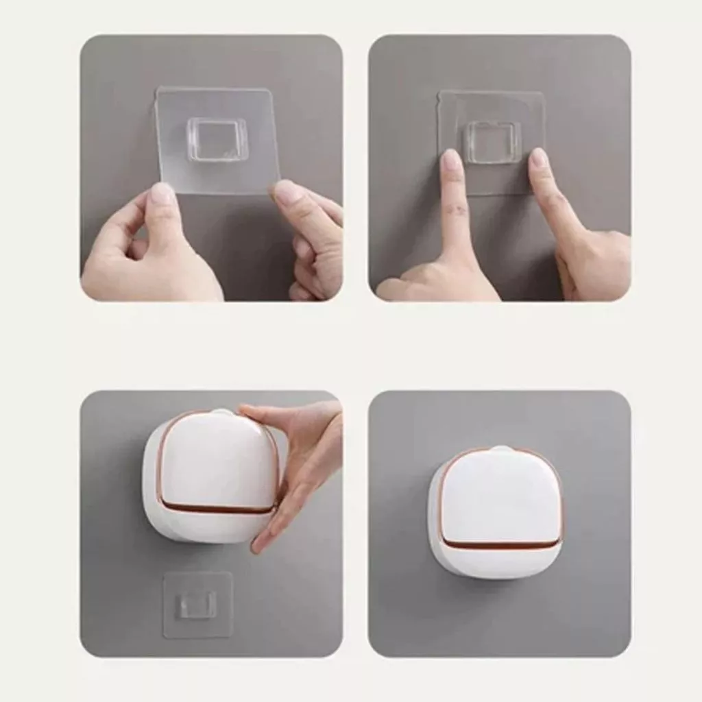 Tempat Sabun Batang Tempel Lubang Tirisan Air / Bar Soap Anti Debu Praktis - Gambar 5