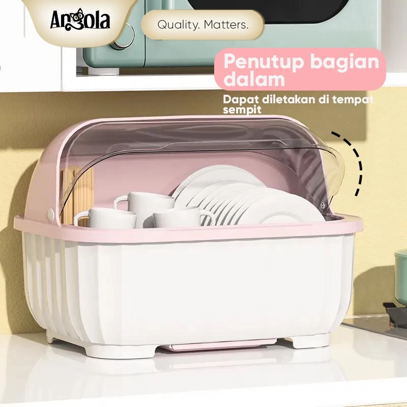 Rak Piring Dengan Tirisan Air C29 Tempat Penyimpanan Alat Makan Mangkuk Sendok Sumpit Garpu - Gambar 7
